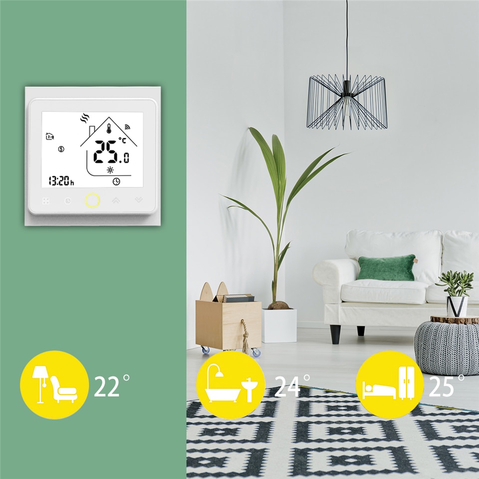 MoesHouse - WiFi Thermostat Connecté Intelligent Régulateur De Température pour L'eau/Chauffage par le sol Électrique Eau/Gaz Chaudière Fonctionne avec Alexa Google Home