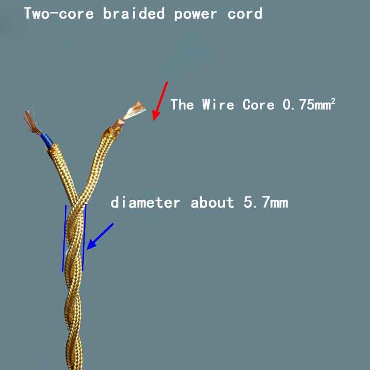 0.75mm * 2 noyau électrique fil de cuivre Vintage torsadé tissu câble tissé 2 cordon Textile câble pendentif lampe cordon Edison éclairage 0.75mm * 2 noyau électrique fil de cuivre Vintage torsadé tissu câble tissé 2 cordon Textile câble pendentif lampe cordon Edison éclairage