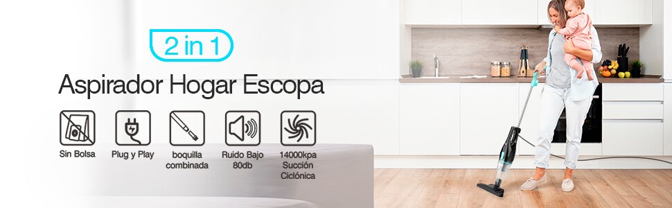 INSE aspirateur bâton filaire aspirateur AR3SE puissant aspiration 400W moteur polyvalent 3in1 aspirateur à main