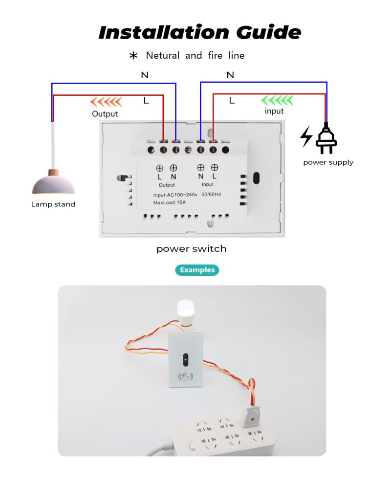 Smart Wall Light capteur infrarouge interrupteur panneau d'écran en verre sur hors ue US 110V 220V 10A alimentation électrique pas besoin de toucher la livraison directe