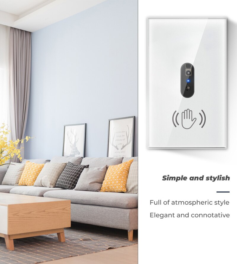Smart Wall Light capteur infrarouge interrupteur panneau d'écran en verre sur hors ue US 110V 220V 10A alimentation électrique pas besoin de toucher la livraison directe