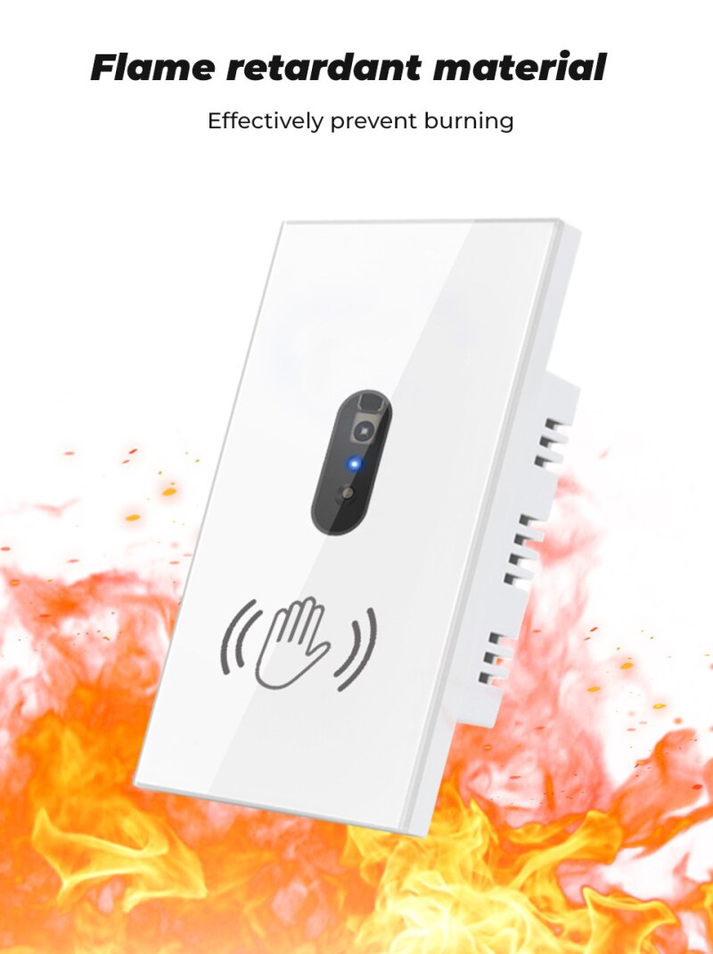 Smart Wall Light capteur infrarouge interrupteur panneau d'écran en verre sur hors ue US 110V 220V 10A alimentation électrique pas besoin de toucher la livraison directe