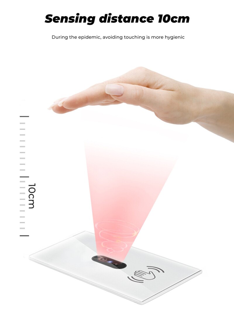 Smart Wall Light capteur infrarouge interrupteur panneau d'écran en verre sur hors ue US 110V 220V 10A alimentation électrique pas besoin de toucher la livraison directe