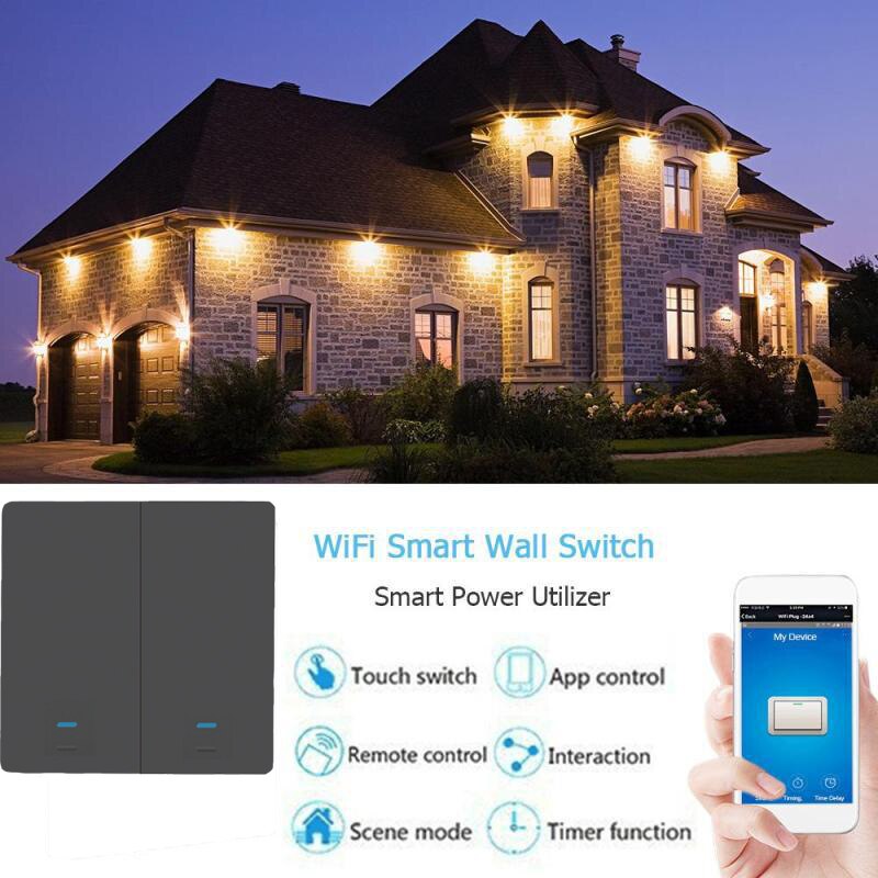 WiFi lumière intelligente interrupteur mural blanc noir 1/2/3 Gang Tuya Smart Home Phone 2 voies contrôle pour Alexa Google maison minuterie fonction