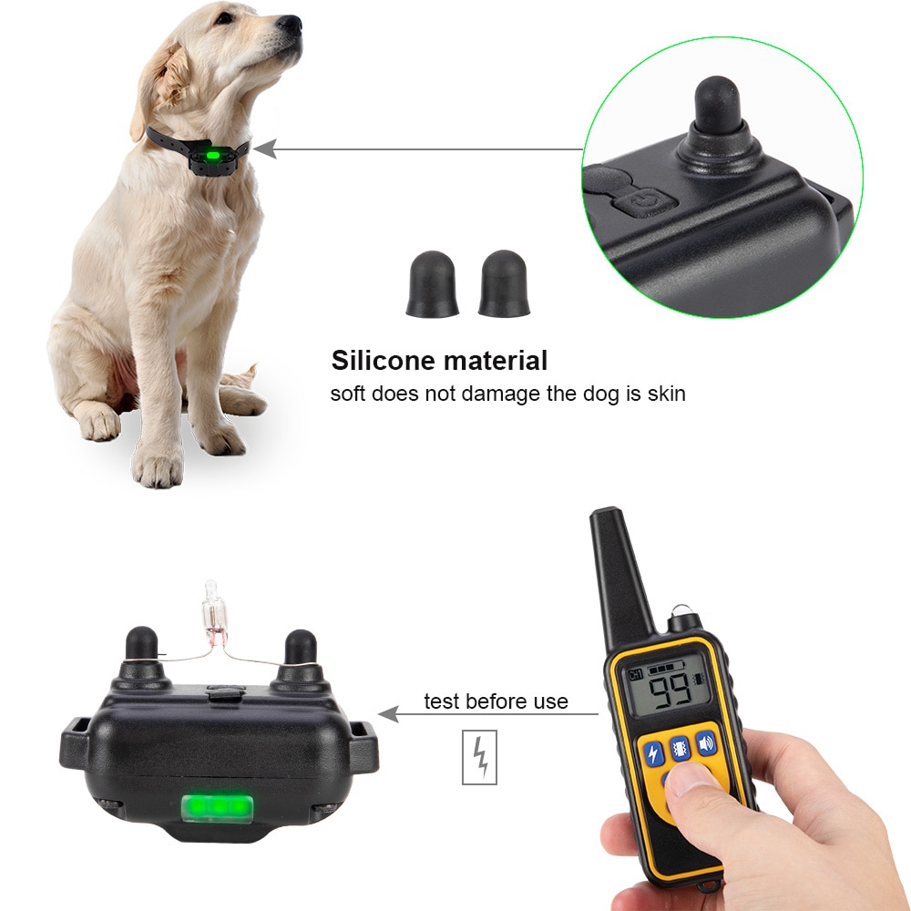 800m collier de dressage de chien collier dressage électrique pour animaux de compagnie télécommande étanche Rechargeable avec écran LCD pour tous les sons de Vibration de choc de taille 800m collier de dressage de chien collier dressage électrique pour animaux de compagnie télécommande étanche Rechargeable avec écran LCD pour tous les sons de Vibration de choc de taille