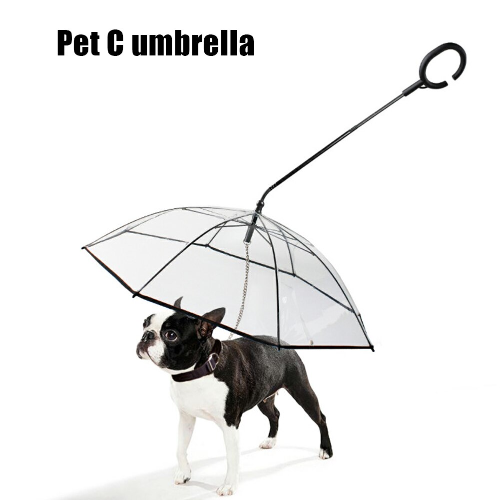 Laisse de marche Transparent ensemble de parapluie pour animaux de compagnie poignée extérieure chien imperméable ménage animaux chiens ornements pour pleuvoir