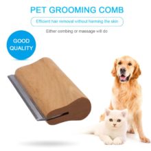 Chat chien en bois peigne brosse conception efficace toilettage outil fourrure enlever Anti flottant cheveux en acier inoxydable nettoyage tondeuse râteau