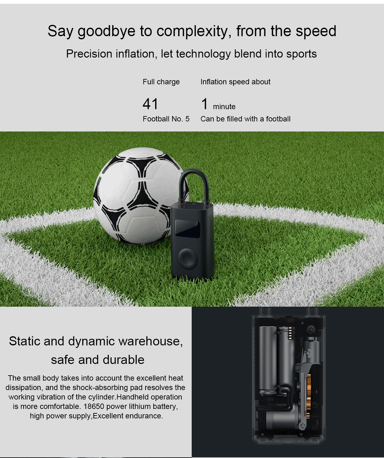 Xiaomi Mijia gonfleur Portable Mini LED