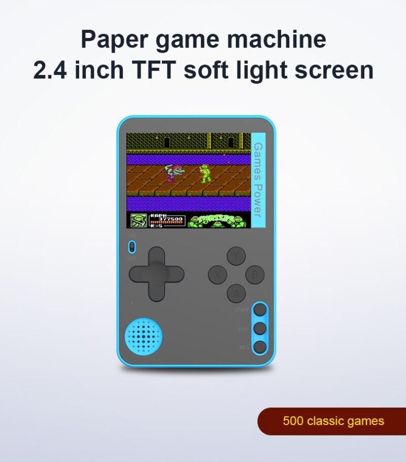 500 en 1 Console de jeu portable Ultra-mince carte Console de jeu rétro Console de jeu vidéo grand cadeau 2.4 pouces écran classique manette