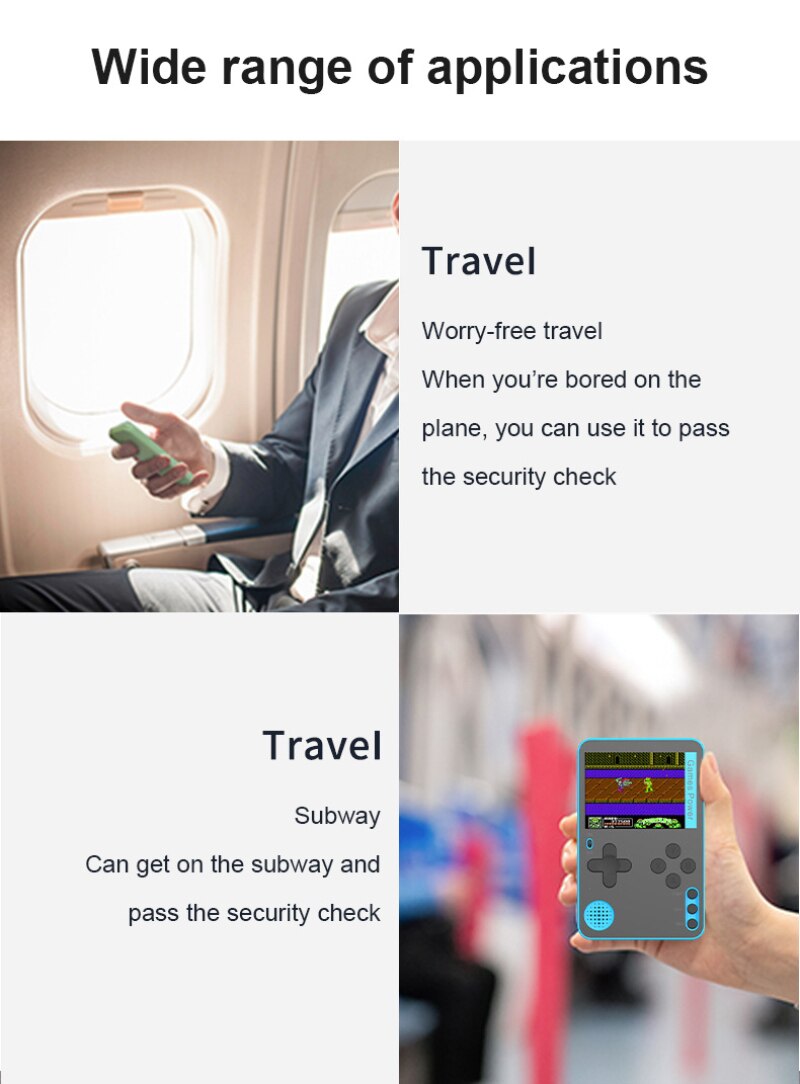 500 en 1 Console de jeu portable Ultra-mince carte Console de jeu rétro Console de jeu vidéo grand cadeau 2.4 pouces écran classique manette