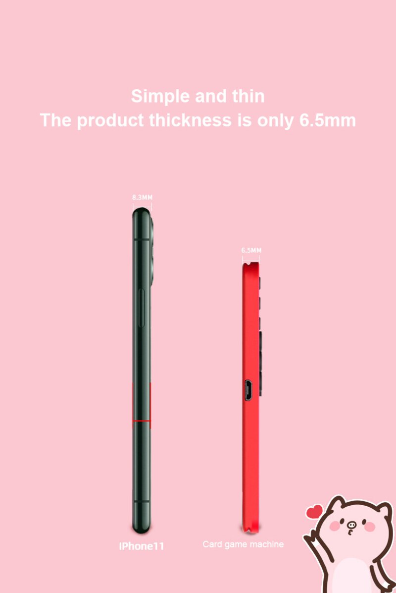 500 en 1 Console de jeu portable Ultra-mince carte Console de jeu rétro Console de jeu vidéo grand cadeau 2.4 pouces écran classique manette