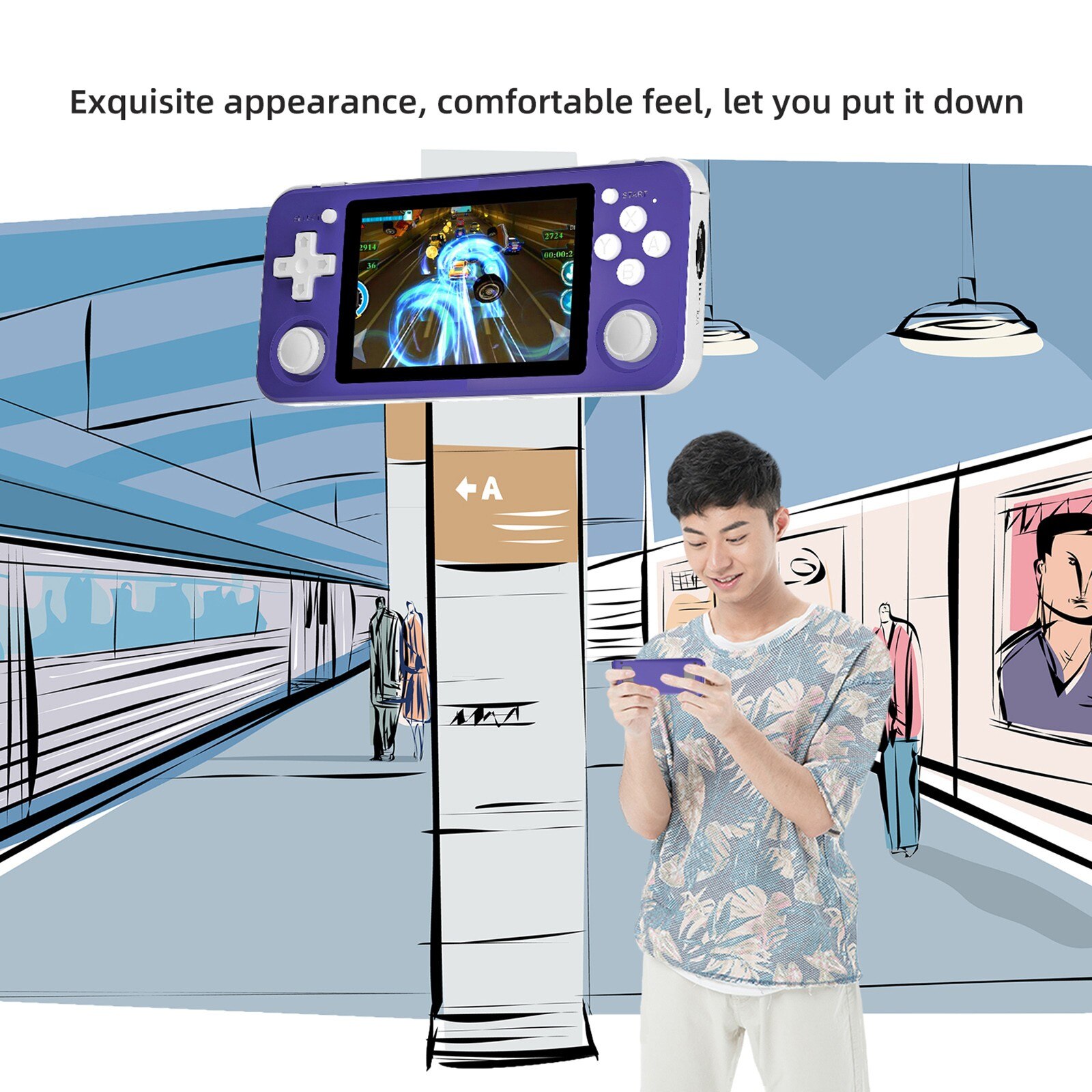 Rg351p Console de jeu portable 3.5 pouces Ips écran double Rocker système Linux coque Pc Ps1 N64 jeux cadeaux pour enfants # g3