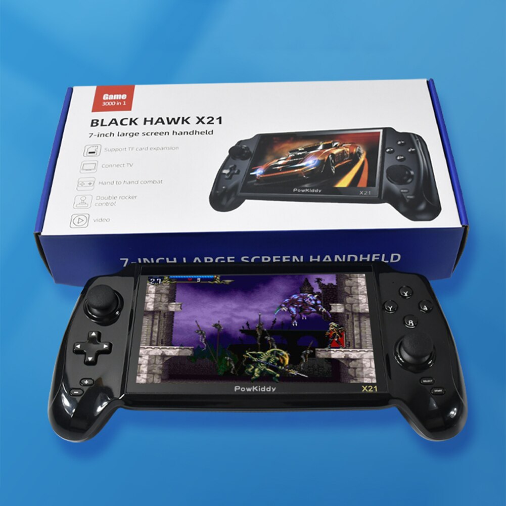 X21 7 pouces Console de jeu de poche intégré 3000 jeux vidéo Linux Portable rétro classique Portable double lecteur de jeu