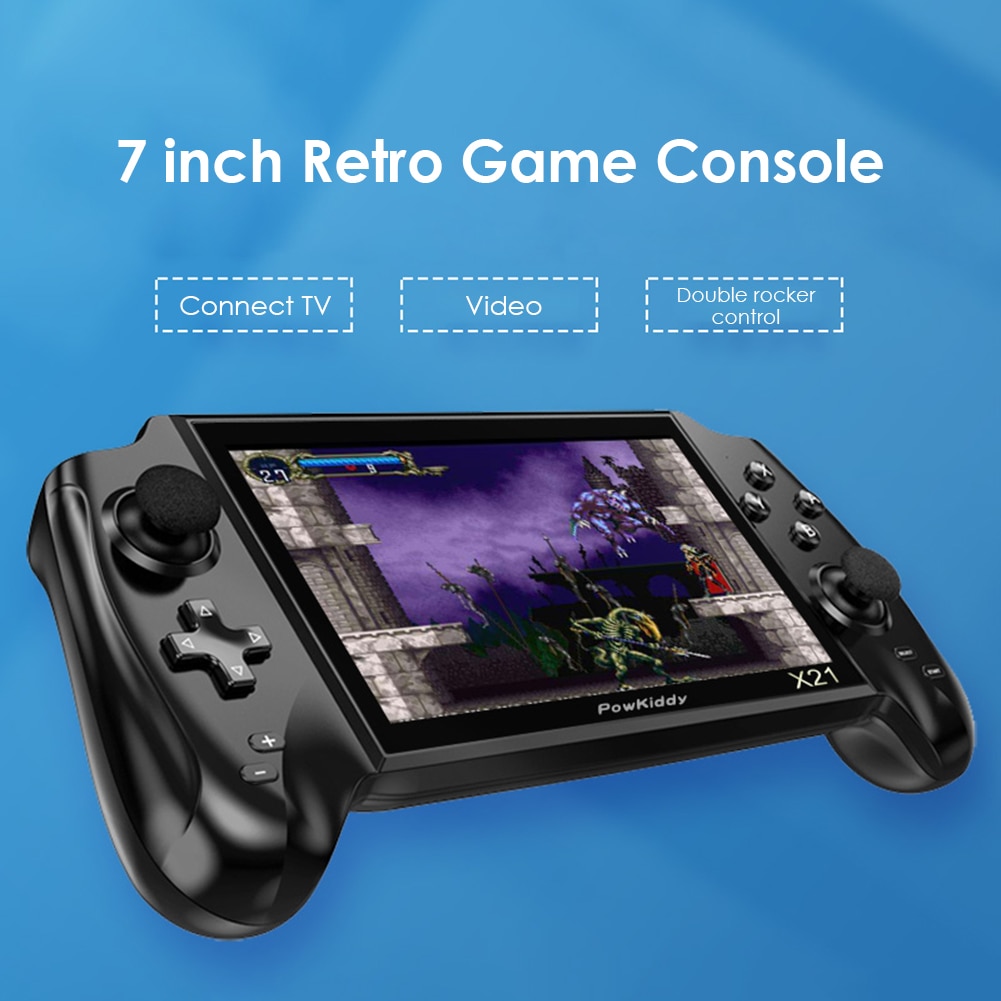 X21 7 pouces Console de jeu de poche intégré 3000 jeux vidéo Linux Portable rétro classique Portable double lecteur de jeu
