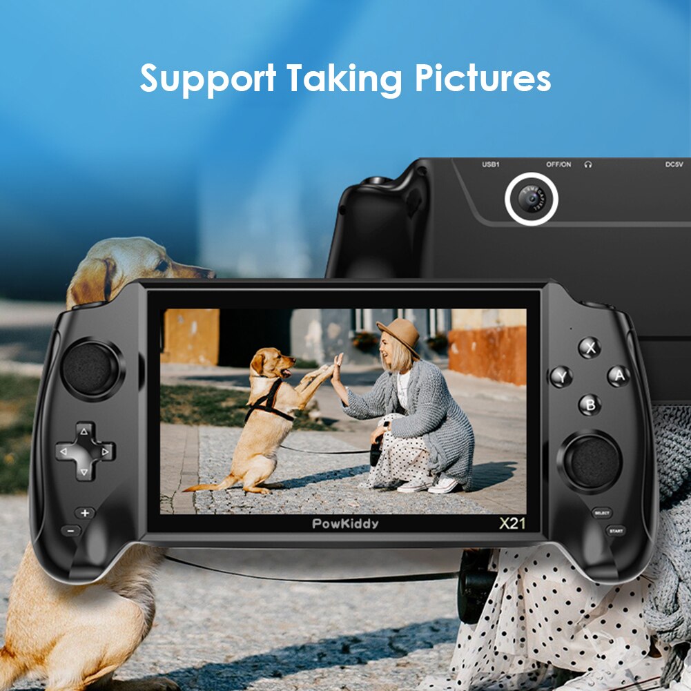 X21 7 pouces Console de jeu de poche intégré 3000 jeux vidéo Linux Portable rétro classique Portable double lecteur de jeu