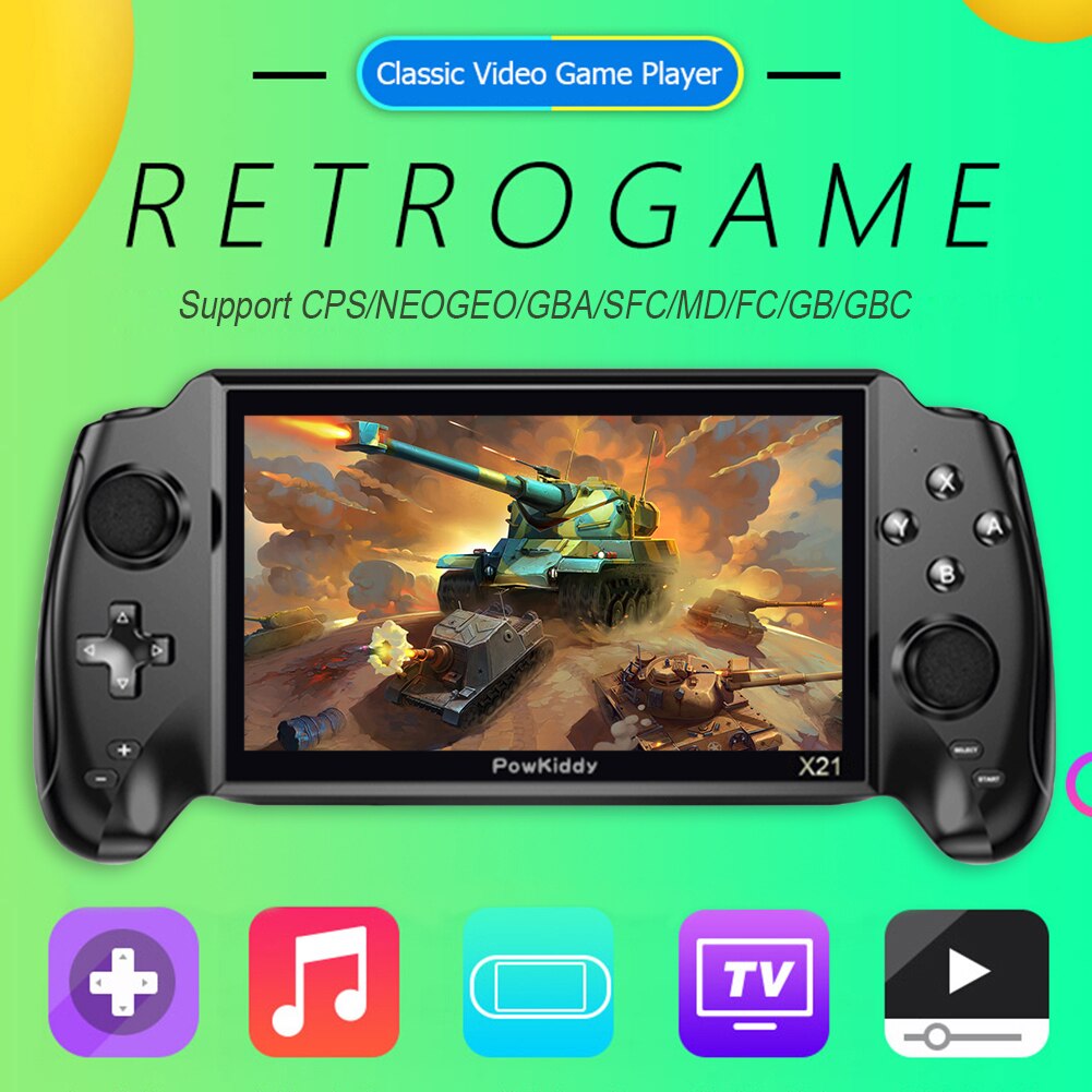 X21 7 pouces Console de jeu de poche intégré 3000 jeux vidéo Linux Portable rétro classique Portable double lecteur de jeu