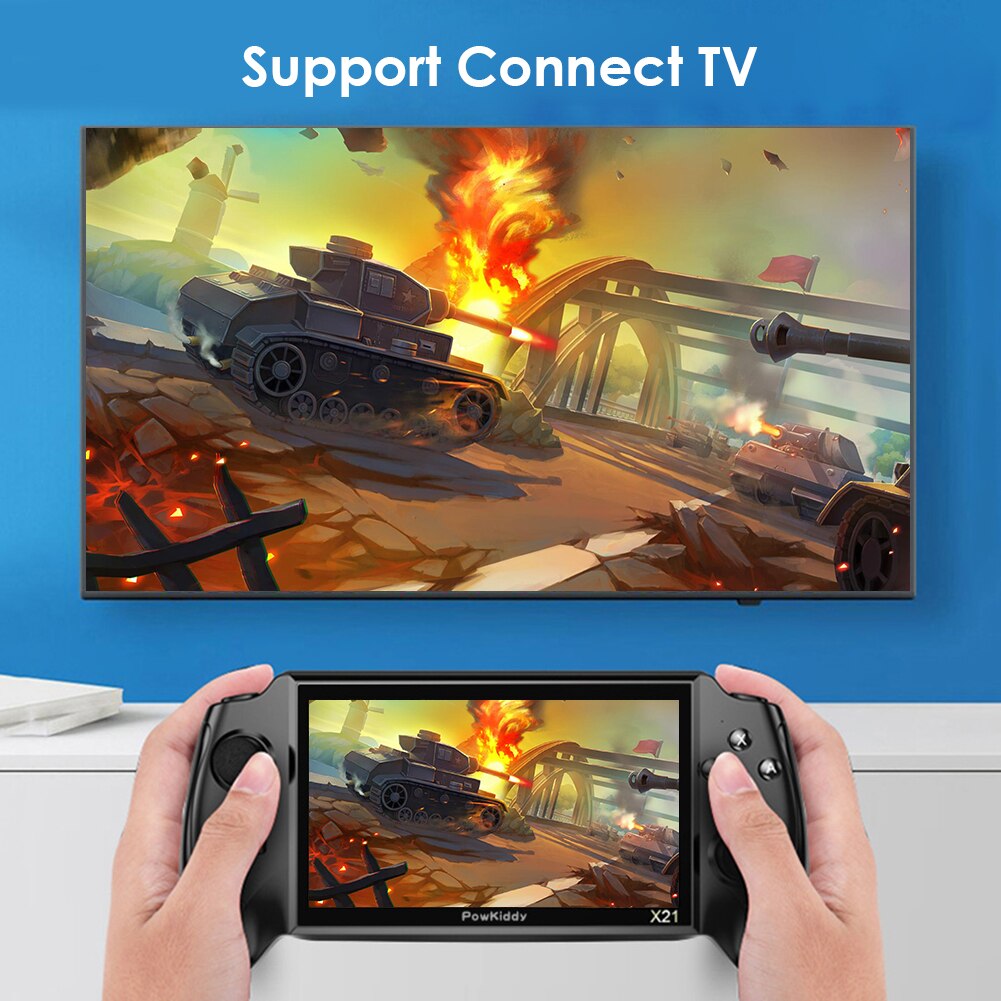 X21 7 pouces Console de jeu de poche intégré 3000 jeux vidéo Linux Portable rétro classique Portable double lecteur de jeu
