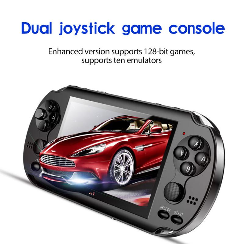 X1 Console de jeu pour Console de jeu PSP 4.3 pouces classique nostalgique Console de jeu double secousse 8G jeux 10,000 intégrés 8/16/32/64 Bit
