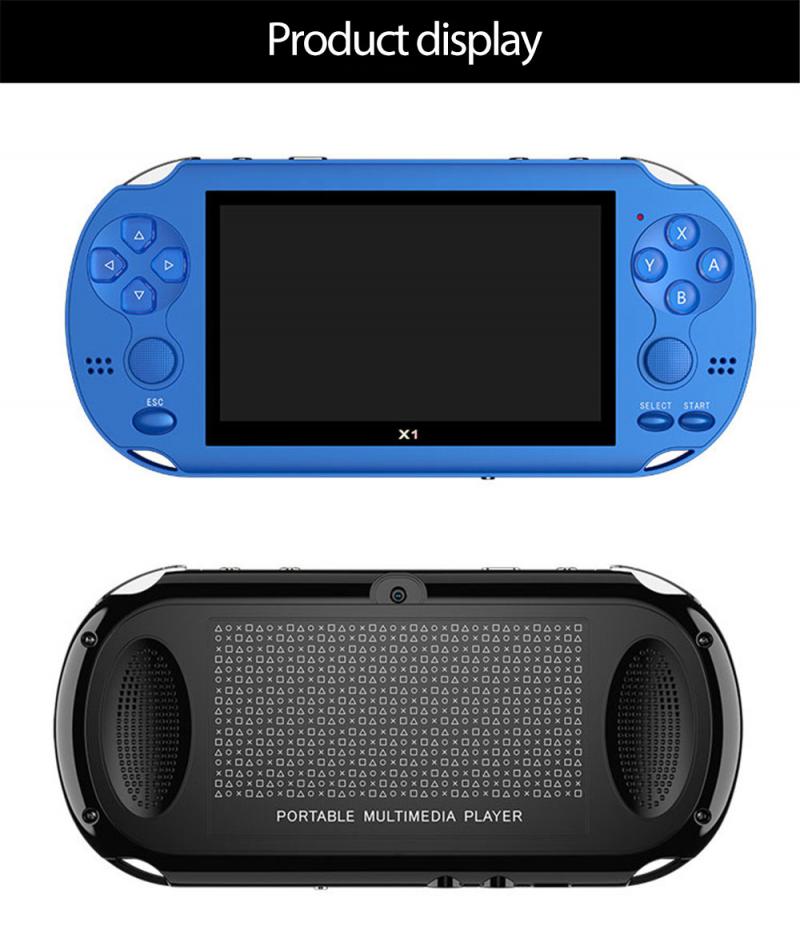 X1 Console de jeu pour Console de jeu PSP 4.3 pouces classique nostalgique Console de jeu double secousse 8G jeux 10,000 intégrés 8/16/32/64 Bit