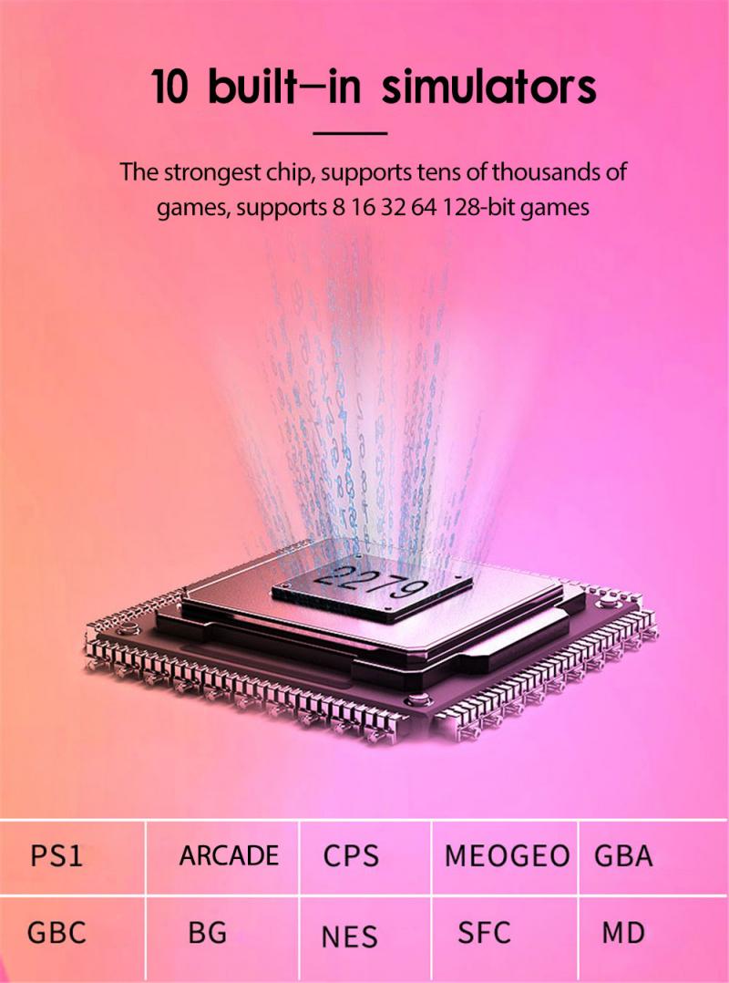 X1 Console de jeu pour Console de jeu PSP 4.3 pouces classique nostalgique Console de jeu double secousse 8G jeux 10,000 intégrés 8/16/32/64 Bit