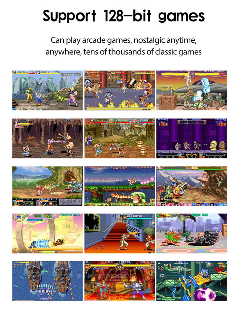 X1 Console de jeu pour Console de jeu PSP 4.3 pouces classique nostalgique Console de jeu double secousse 8G jeux 10,000 intégrés 8/16/32/64 Bit