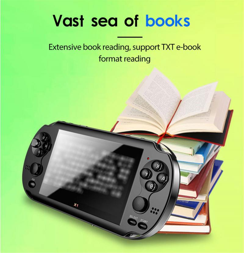 X1 Console de jeu pour Console de jeu PSP 4.3 pouces classique nostalgique Console de jeu double secousse 8G jeux 10,000 intégrés 8/16/32/64 Bit