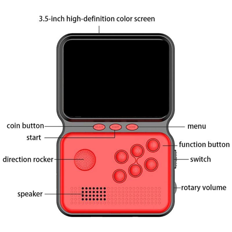 Gamer Gaming rétro Portable Mini Console de poche 16-Bit 3.0 pouces couleur LCD enfants couleur jeu joueur intégré 990 + jeux