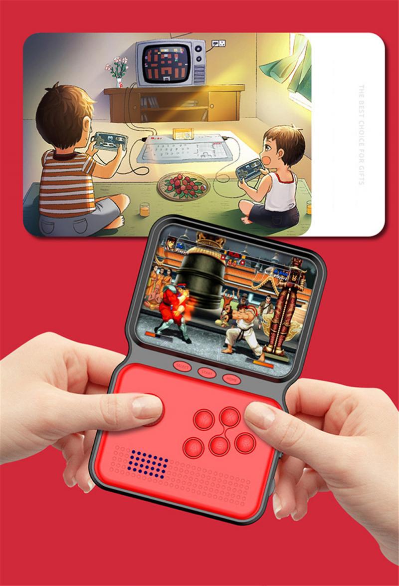 Gamer Gaming rétro Portable Mini Console de poche 16-Bit 3.0 pouces couleur LCD enfants couleur jeu joueur intégré 990 + jeux