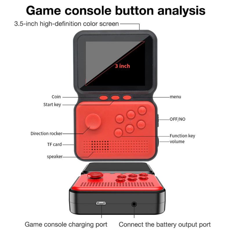 Gamer Gaming rétro Portable Mini Console de poche 16-Bit 3.0 pouces couleur LCD enfants couleur jeu joueur intégré 990 + jeux