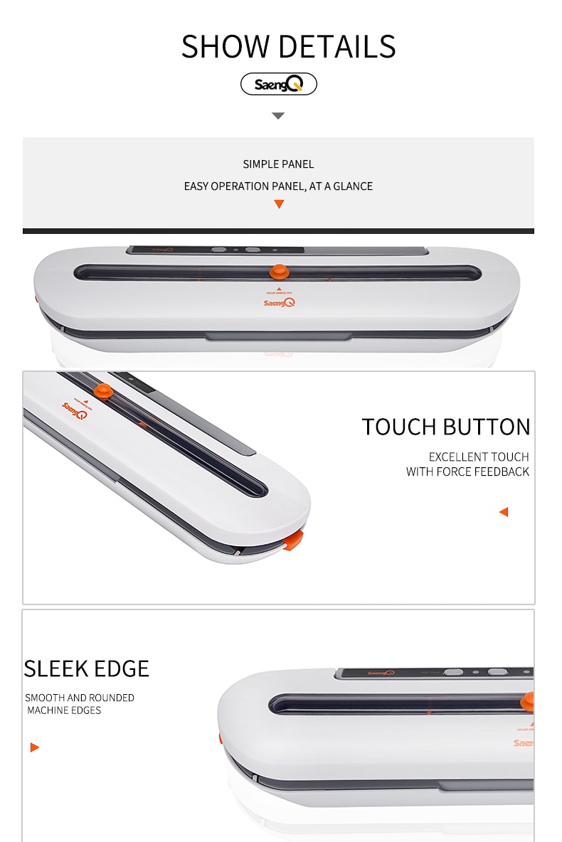 SaengQ meilleur scelleur de nourriture sous vide 220V/110V automatique Commercial ménage alimentaire scellant sous vide Machine d'emballage comprennent 10 pièces sacs