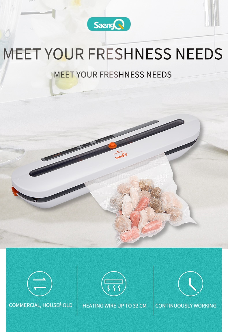 SaengQ meilleur scelleur de nourriture sous vide 220V/110V automatique Commercial ménage alimentaire scellant sous vide Machine d'emballage comprennent 10 pièces sacs