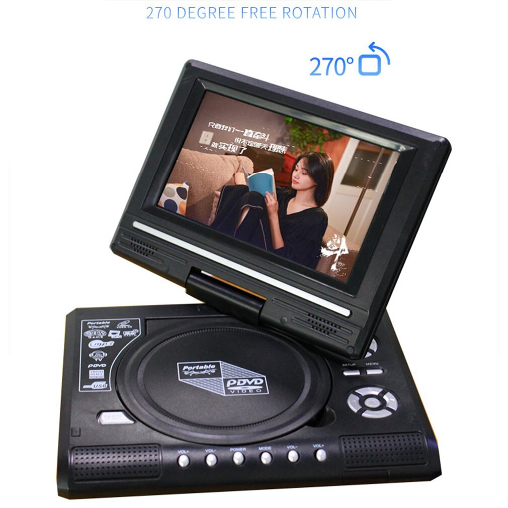7.8 pouces Portable HD TV maison voiture lecteur DVD VCD CD MP3 lecteur DVD USB SD cartes RCA TV Portable câble jeu 16:9 rotation écran LCD 7.8 pouces Portable HD TV maison voiture lecteur DVD VCD CD MP3 lecteur DVD USB SD cartes RCA TV Portable câble jeu 16:9 rotation écran LCD