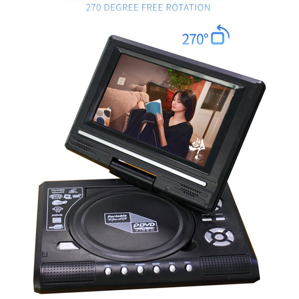 7.8 pouces Portable HD TV maison voiture lecteur DVD VCD CD MP3 lecteur DVD USB SD cartes RCA TV Portable câble jeu 16:9 rotation écran LCD 7.8 pouces Portable HD TV maison voiture lecteur DVD VCD CD MP3 lecteur DVD USB SD cartes RCA TV Portable câble jeu 16:9 rotation écran LCD
