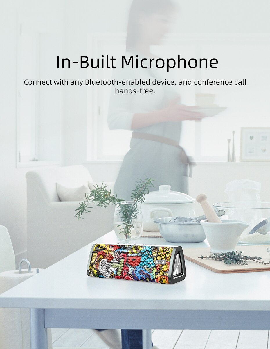 Mifa A10 – Enceinte Bluetooth 5.0, haut parleur portable, 360 degrés, son stéréo, 20 W, IPX7, étanche, sans fil, haut-parleur, 24 heures d'autonomie