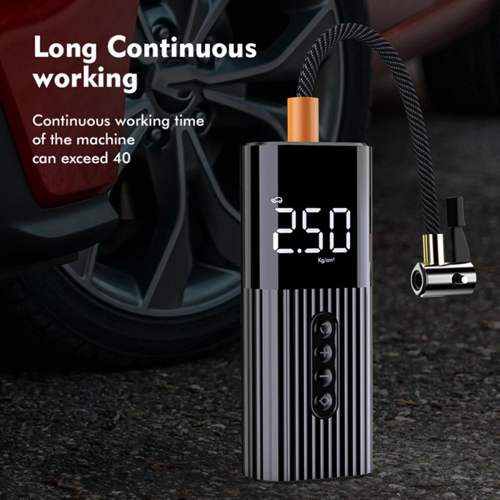 Mini pompe à Air Portable multifonction, affichage numérique, surveillance de la pression des pneus de véhicule, Mini pompe à Air à rayures noires