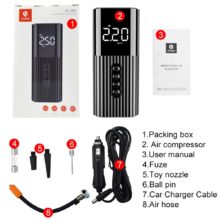 Mini pompe à Air Portable multifonction, affichage numérique, surveillance de la pression des pneus de véhicule, Mini pompe à Air à rayures noires