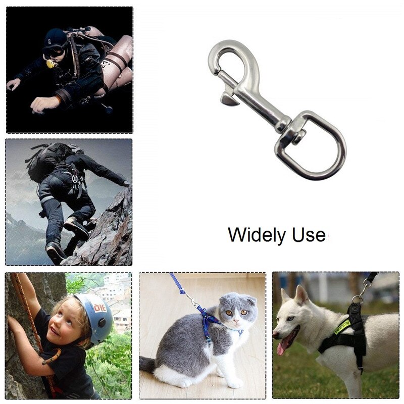 Crochet à pression ovale en acier inoxydable 316, 5 pièces, qualité Marine, à une extrémité pivotante, 65mm 72mm 82mm 91mm pour laisse de chien, plongée sous-Marine