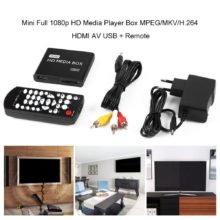 Mini boîtier de lecteur multimédia HDD 1080P Full HD avec lecteur de carte SD MMC 100Mpbs, prise ue