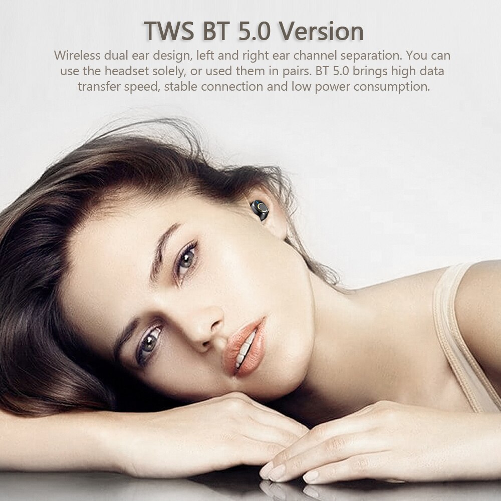 Lenovo X18 TWS sans fil écouteur Bluetooth 5.0 double stéréo basse 350MAH HiFi musique avec micro pour Android IOS Smartphone