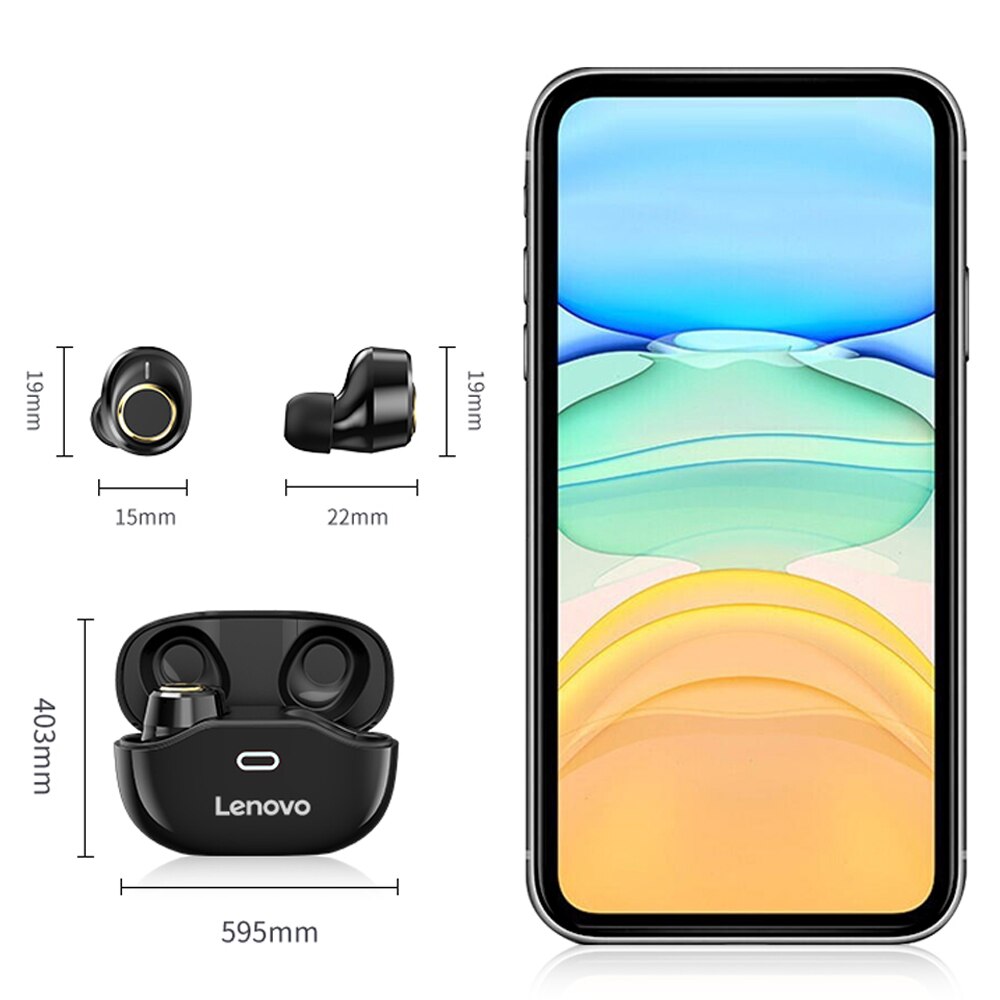 Lenovo X18 TWS sans fil écouteur Bluetooth 5.0 double stéréo basse 350MAH HiFi musique avec micro pour Android IOS Smartphone