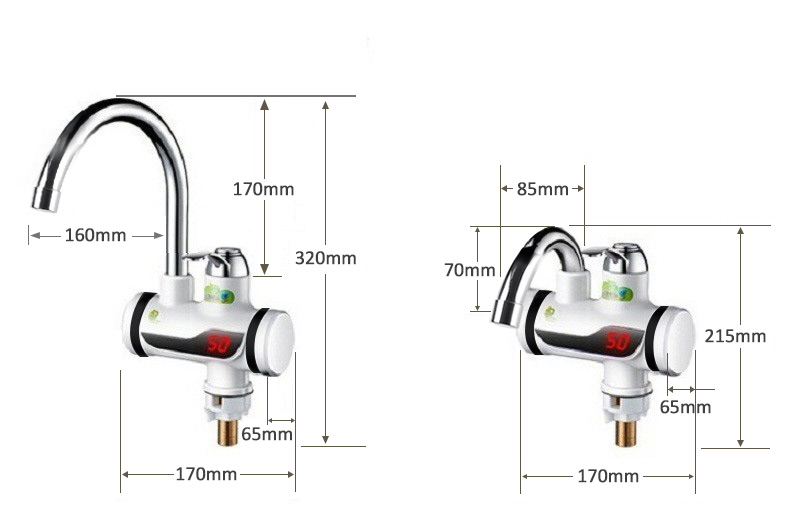 3000W instantané électrique douche chauffe-eau instantané robinet chaud cuisine électrique robinet eau chauffage instantané chauffe-eau