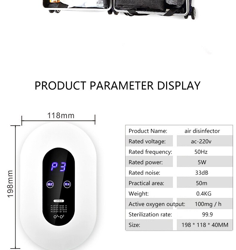 Générateur d'ozone 220v, déodorant intelligent au formaldéhyde, purificateur d'air, déodorant pour cuisine, toilettes