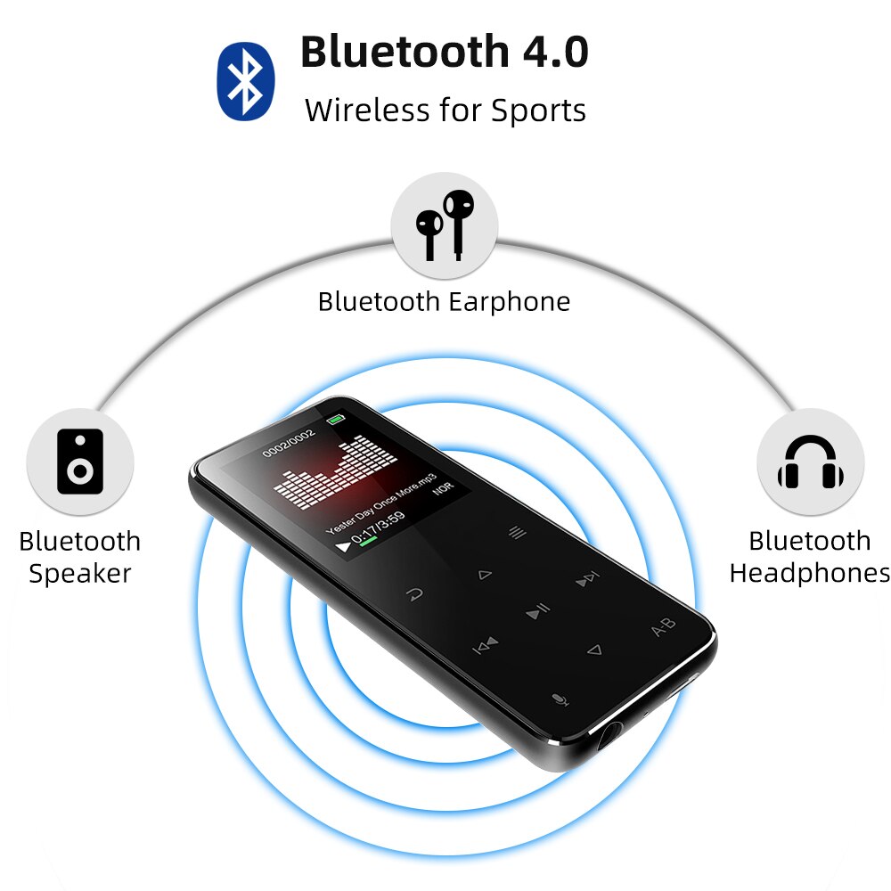 Deelife – lecteur MP3 de sport avec Bluetooth, Radio FM, pour course à pied, lecteur de musique MP 3