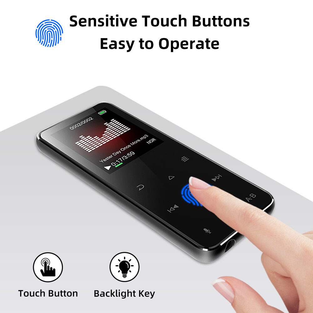 Deelife – lecteur MP3 de sport avec Bluetooth, Radio FM, pour course à pied, lecteur de musique MP 3