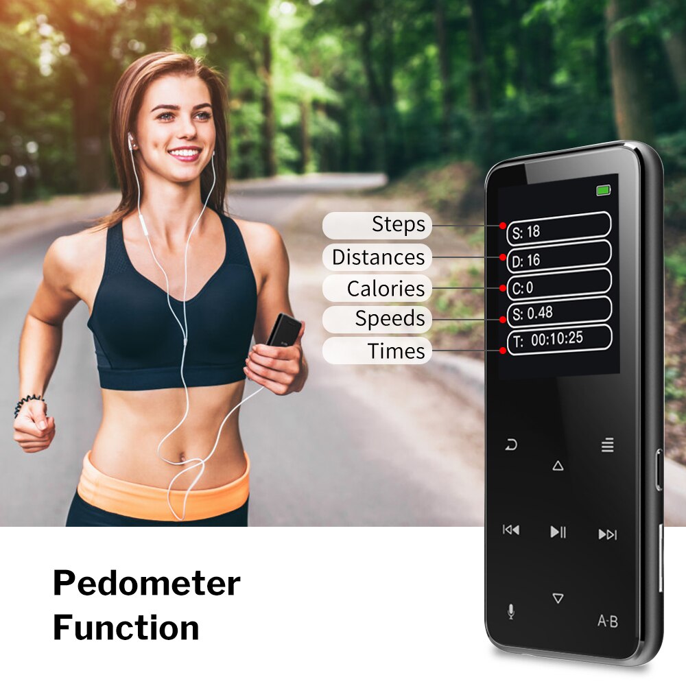 Deelife – lecteur MP3 de sport avec Bluetooth, Radio FM, pour course à pied, lecteur de musique MP 3