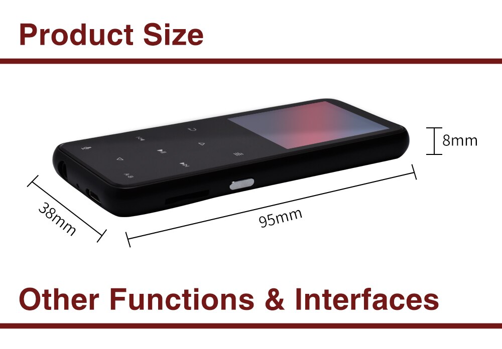 Deelife – lecteur MP3 de sport avec Bluetooth, Radio FM, pour course à pied, lecteur de musique MP 3