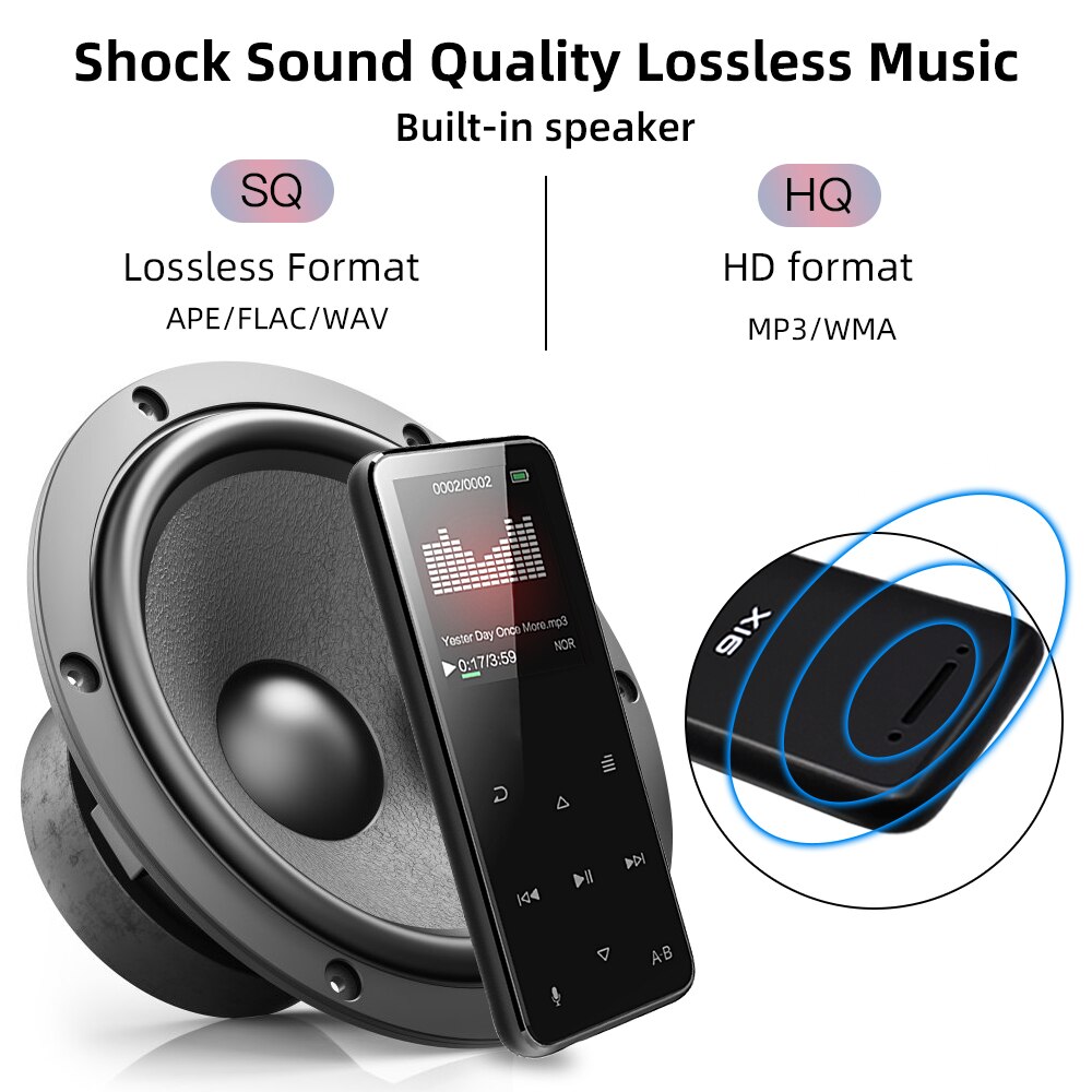 Deelife – lecteur MP3 de sport avec Bluetooth, Radio FM, pour course à pied, lecteur de musique MP 3