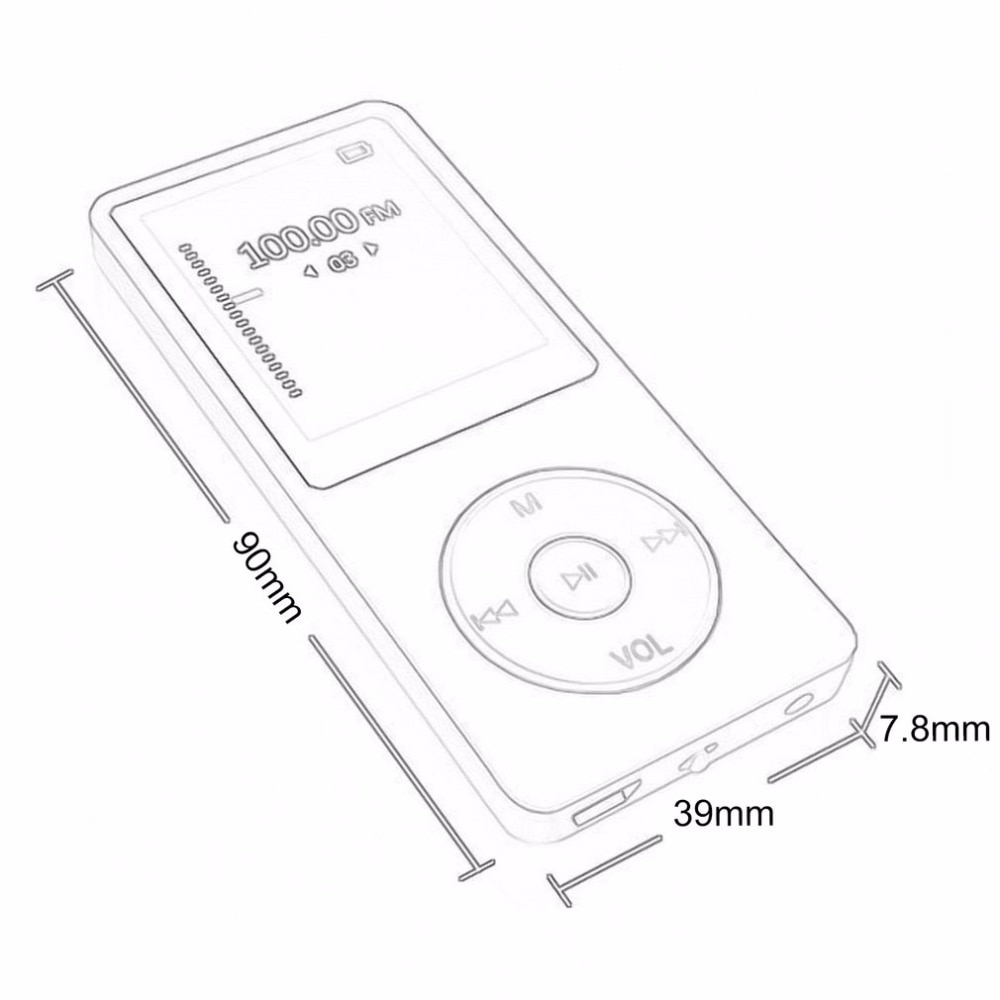 Grande capacité de mémoire lecteur MP3 Support 64GB lecteur multimédia de musique enregistreur vocal Portable lecteur de Radio FM livraison directe