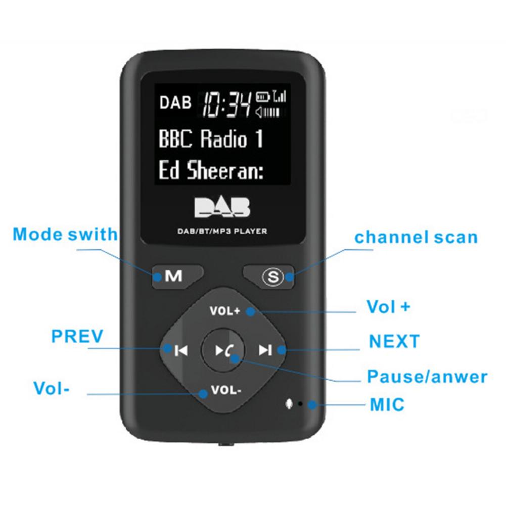 Radio numérique Portable avec lecteur MP3 Bluetooth pour la randonnée
