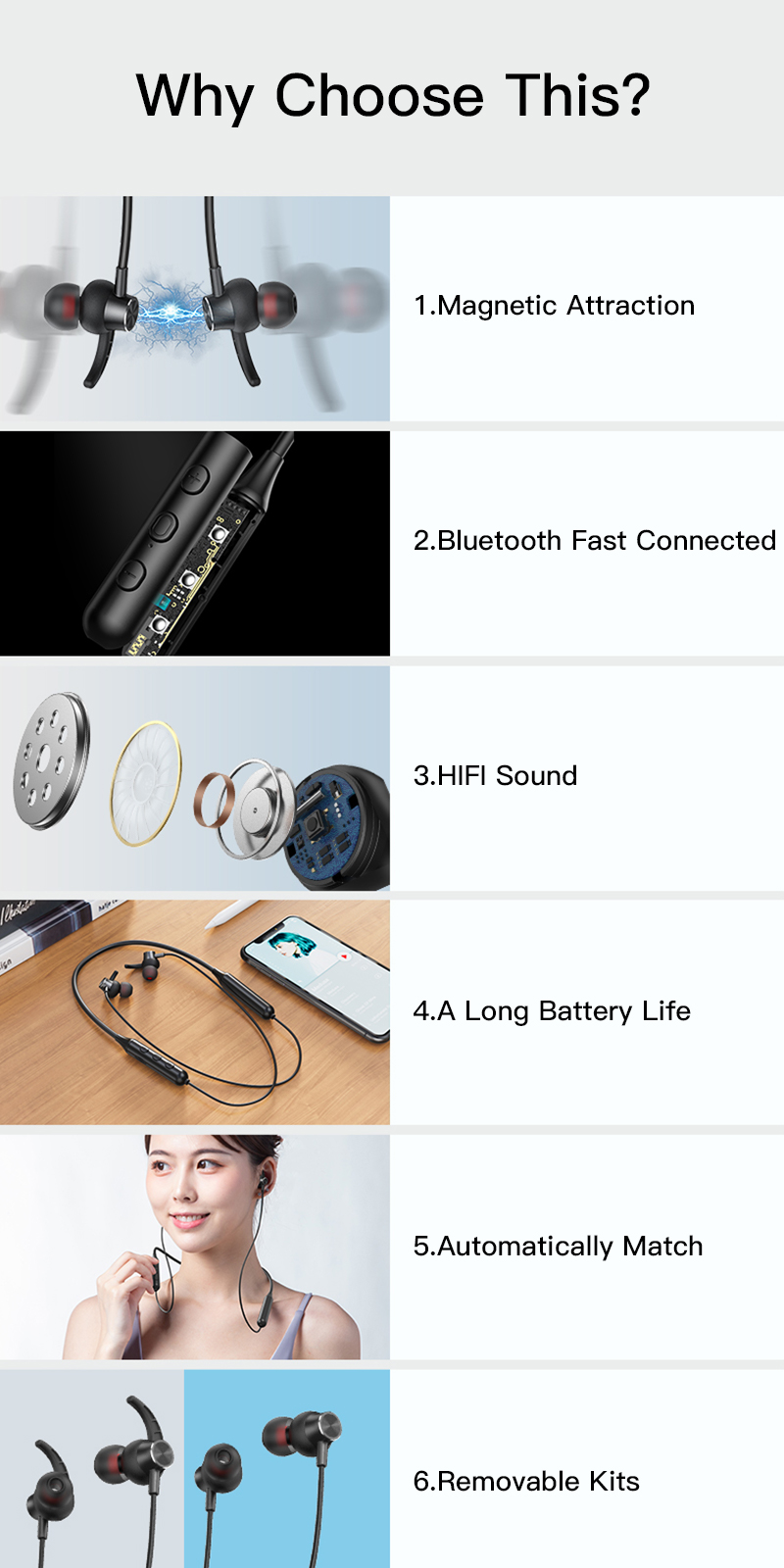 Écouteurs sans fil Bluetooth TWS, oreillettes de sport, stop-bruit magnétique, casque d'écoute DD9 pour iPhone 12 Android